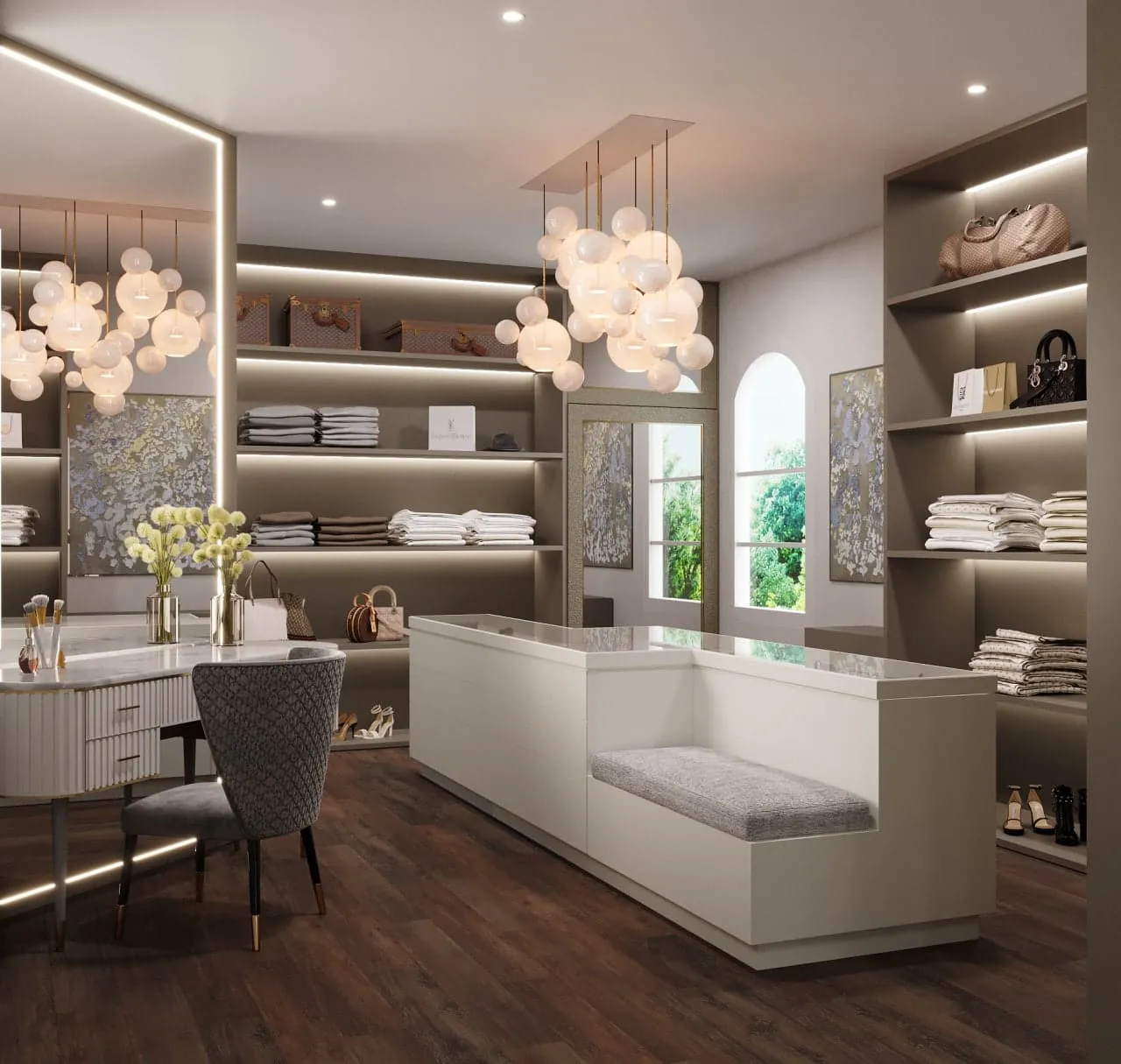 Walk in wardrobe interiors