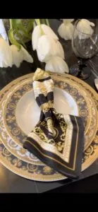 Versace tableware styling in a luxury home