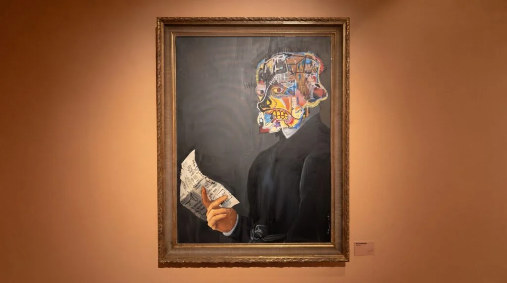 Mr. Brainwash artwork "The Scholar" exhibited in a gallery setting, inspiring bespoke luxury interior design and art procurement