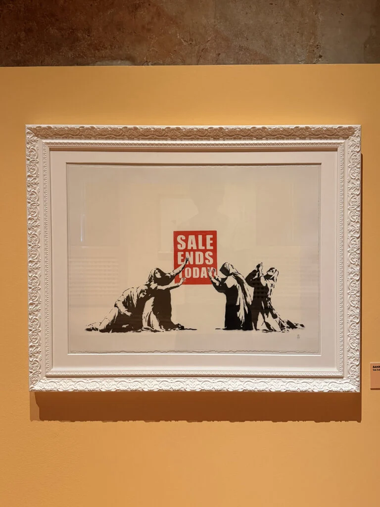 Framed Banksy Sale Ends Today artwork featured in luxury residential interiors