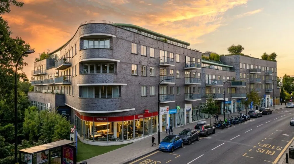 Alfred Court on Fortune Green Road, West Hampstead, London NW6, home of the Paolo Rota Interiors studio